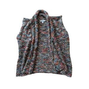 Wind River Women’s Open Front Sweater Vest Size Large Multicolor Marled Chunky